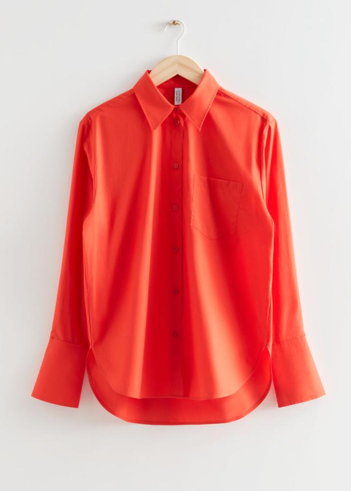 Other Stories Patch Pocket Shirt - Orange