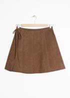 Other Stories Wrap Suede Mini Skirt - Beige