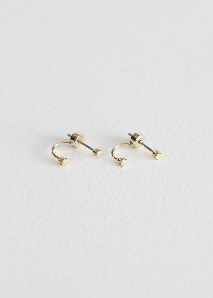 Other Stories Drop Back Earrings - Gold