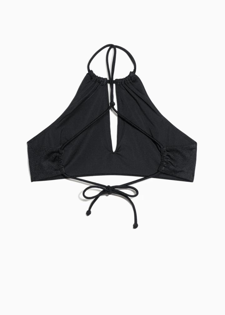 Other Stories Split Halter Top Bikini - Black