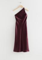 Other Stories One-shoulder Satin Midi Dress - Red
