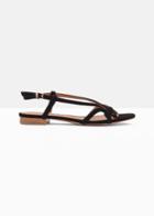 Other Stories Looped Suede Sandals - Black