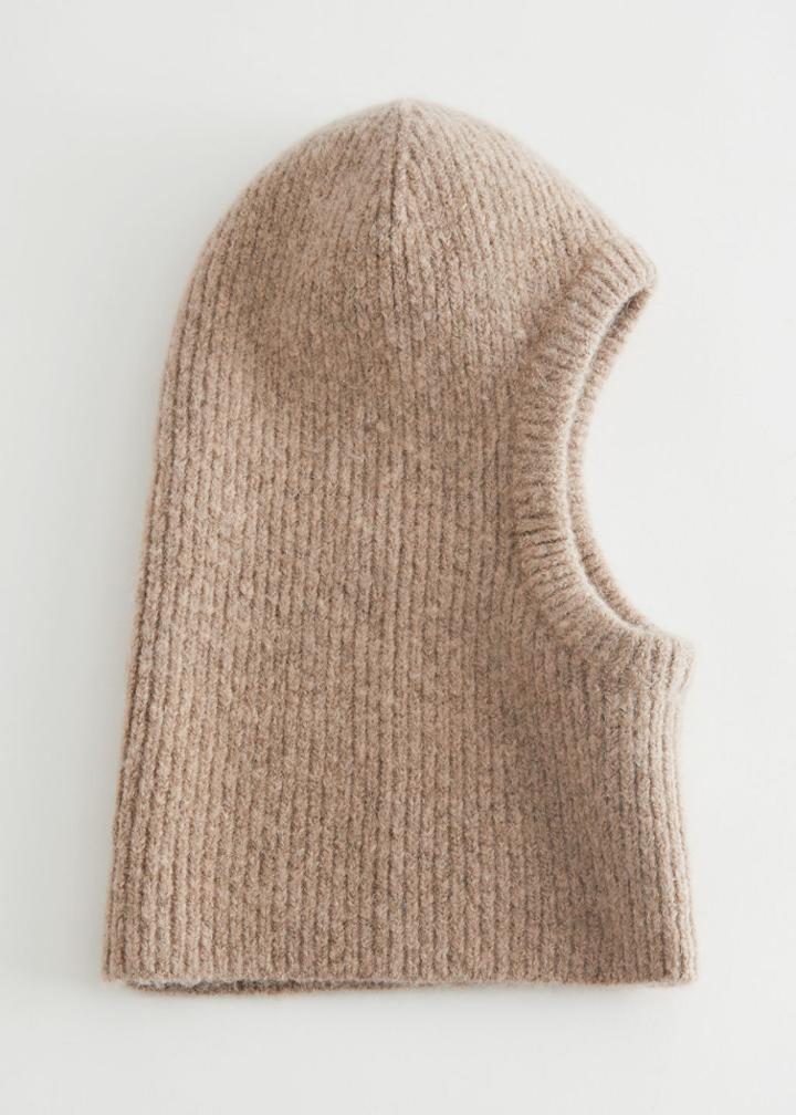 Other Stories Balaclava Knit Hood - Rust