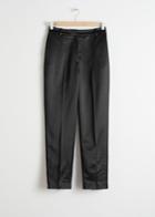 Other Stories Slim Fit Satin Trousers - Black