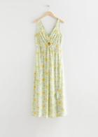 Other Stories Printed Sleeveless Maxi Dress - Green