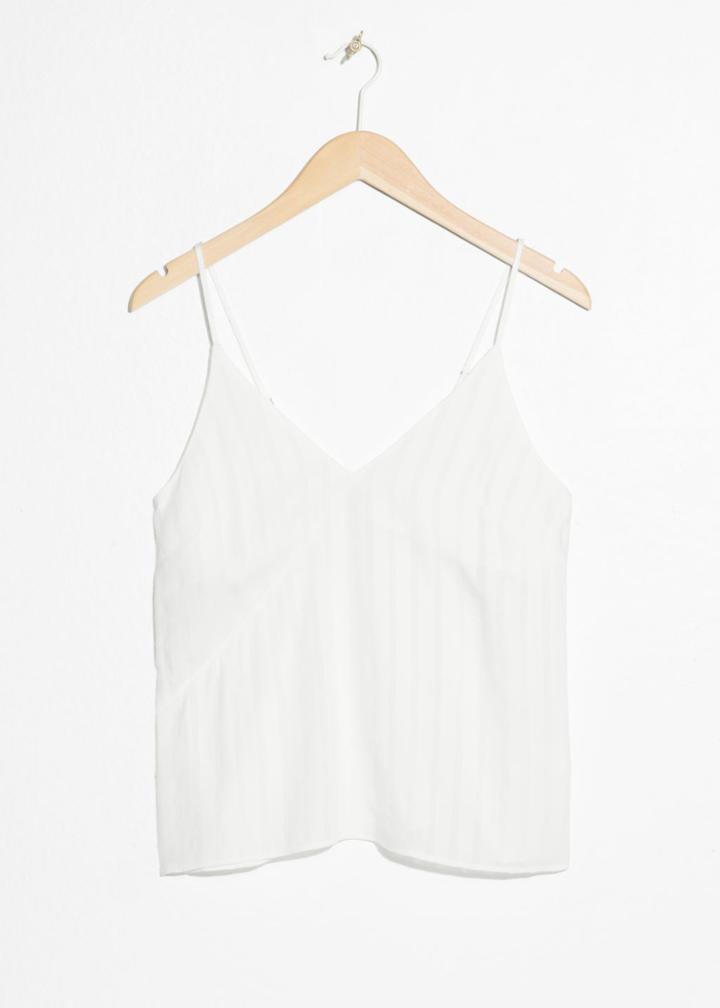 Other Stories Striped Spaghetti Strap Tank Top - White