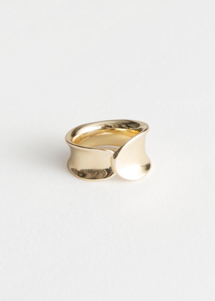 Other Stories Curved Overlap Ring - Gold