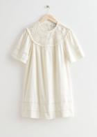 Other Stories Crochet Collar Mini Dress - White