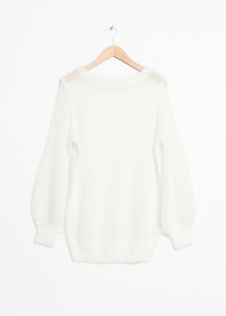 Other Stories Mohair Mix Sweater - White