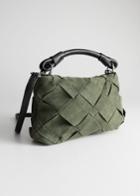 Other Stories Braided Leather Crossbody - Green