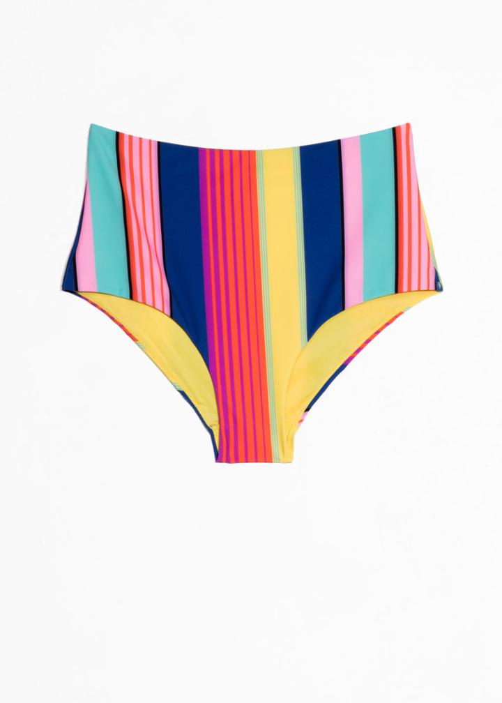 Other Stories Printed High Bikini Bottoms - Orange