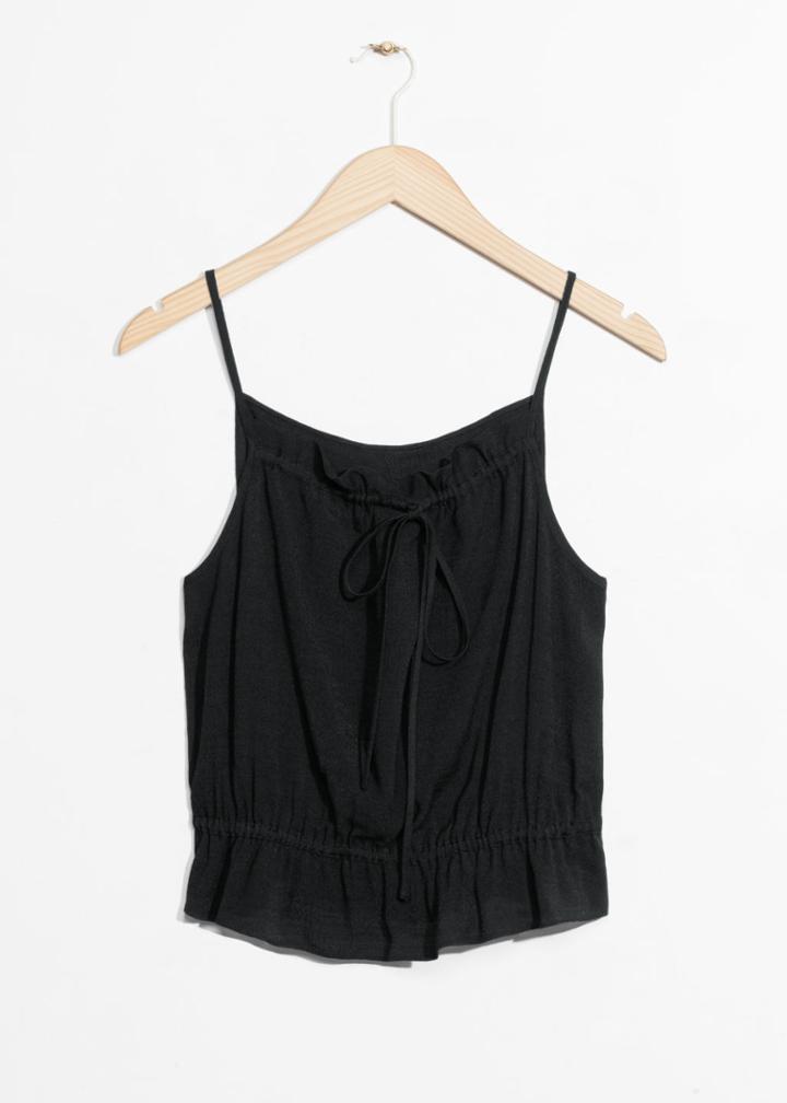 Other Stories Gathered Strap Top - Black