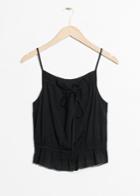 Other Stories Gathered Strap Top - Black