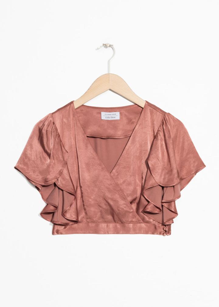 Other Stories Ruffled Bolero Wrap Top - Red