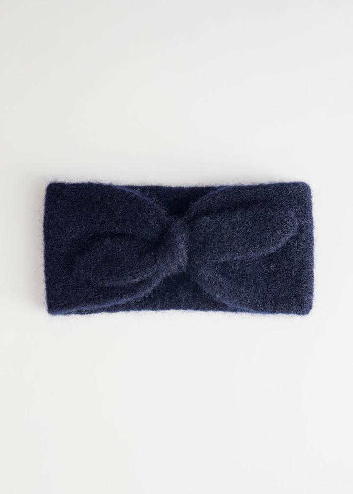 Other Stories Wool Blend Knit Headband - Blue