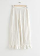 Other Stories Relaxed Ruffle Hem Trousers - White