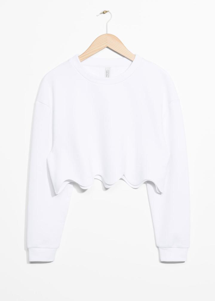 Other Stories Scallop Hem Sweater - White