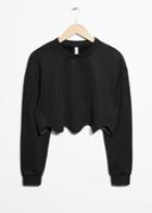 Other Stories Scallop Hem Sweater - Black