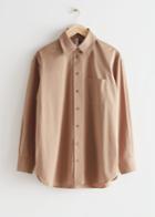 Other Stories Oversized Chest Pocket Shirt - Beige