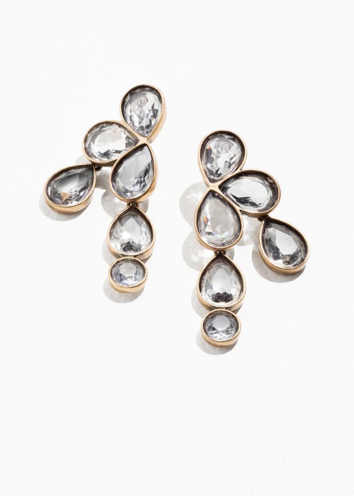 Other Stories Glass Stone Earrings - White