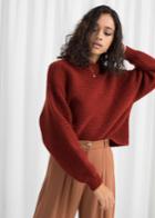 Other Stories Cropped Mock Neck Sweater - Orange