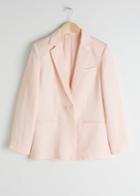 Other Stories Seashell Button Oversized Blazer - Orange