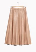 Other Stories Faux Leather Pleats Skirt