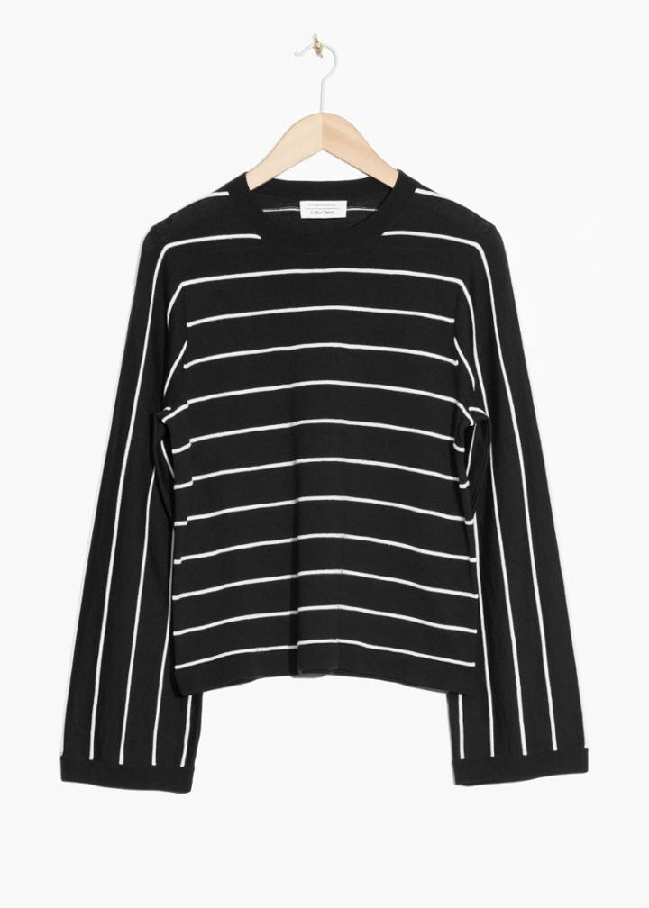 Other Stories Pinstripe Sweater - Black