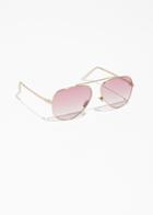 Other Stories Tinted Aviator Sunglasses - Pink