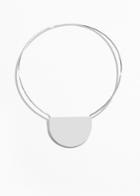 Other Stories Semicircle Silver Choker Necklace - Silver
