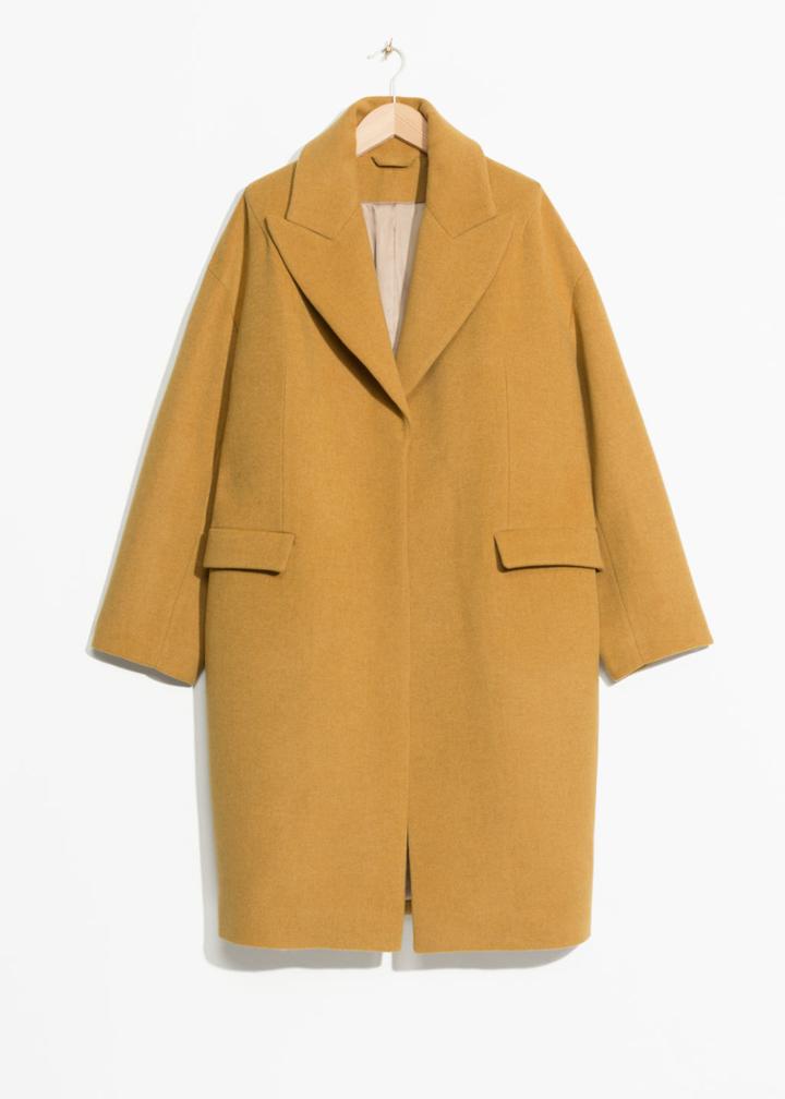 Other Stories Wool Blend Oversized Coat - Yellow