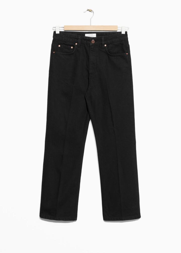 Other Stories Flare Cropped Jeans - Black