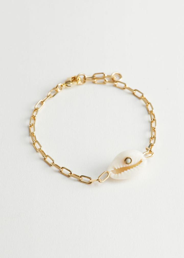 Other Stories Puka Shell Pendant Bracelet - Green