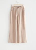 Other Stories Flared Linen Trousers - Beige