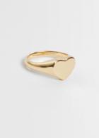 Other Stories Heart Signet Ring - Gold