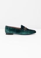 Other Stories Equestrian Buckle Loafers - Green