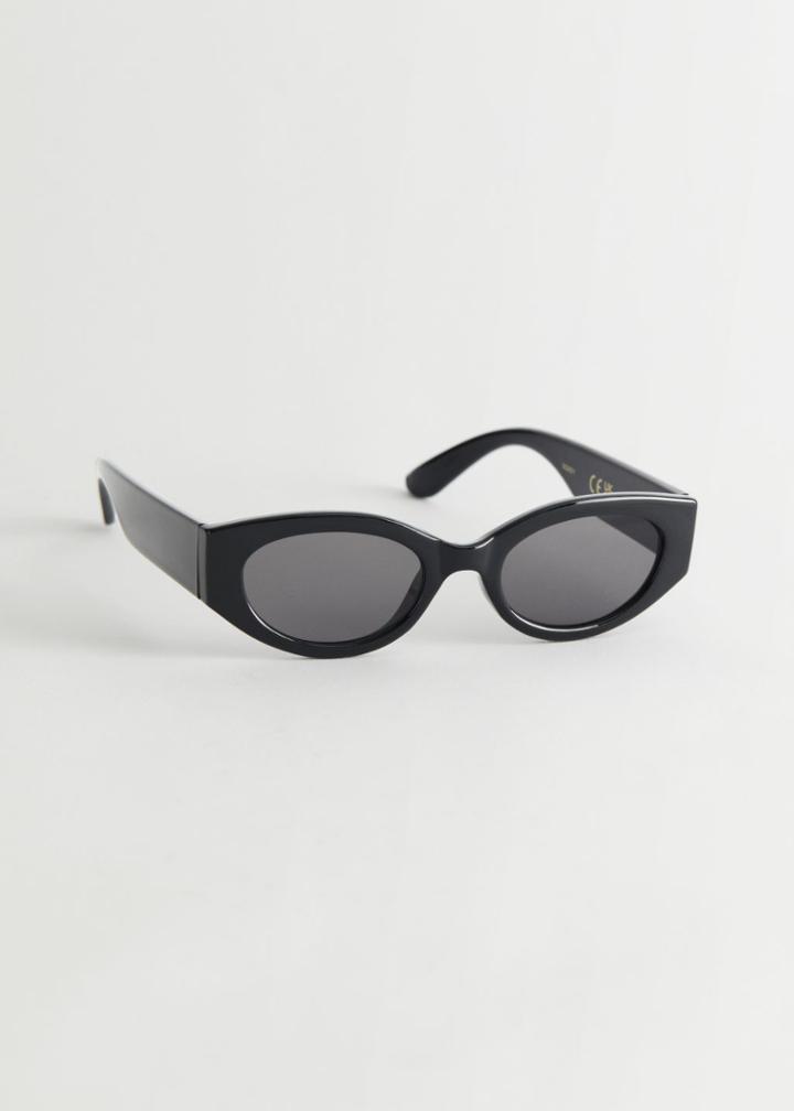 Other Stories Oval Sunglasses - Black