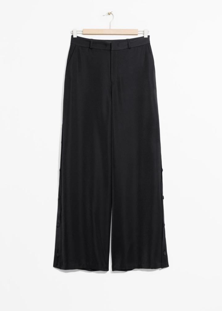 Other Stories Snap Button Panel Trousers - Black