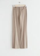Other Stories High Waist Press Crease Trousers - Beige
