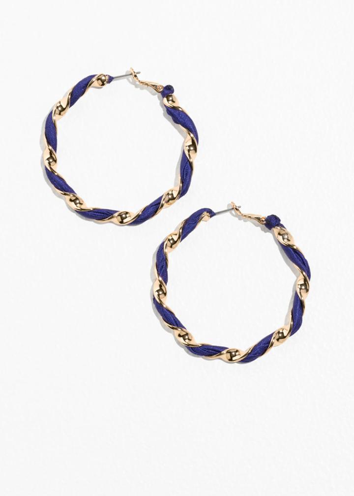 Other Stories Twisted Ribbon Hoop Earrings - Blue