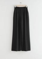 Other Stories Wide Flared Trousers - Black