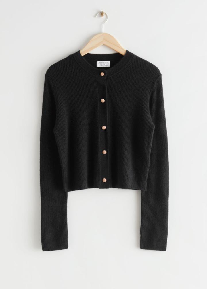 Other Stories Boxy Knit Cardigan - Black