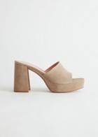 Other Stories Suede Platform Mule Sandals - White