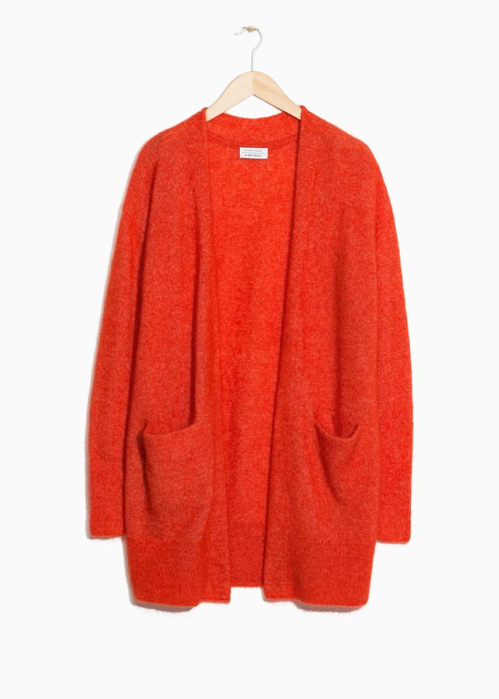 Other Stories Wool Blend Cardigan - Orange