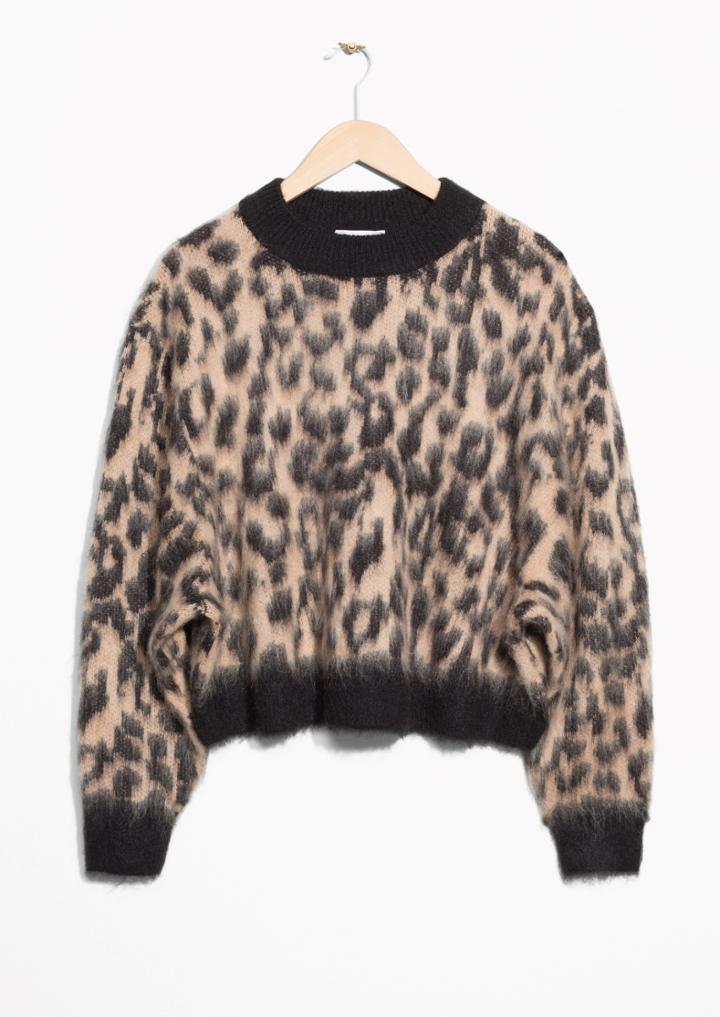 Other Stories Fuzzy Leopard Jumper