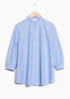 Other Stories Relaxed Ruffle Collar Blouse - Blue