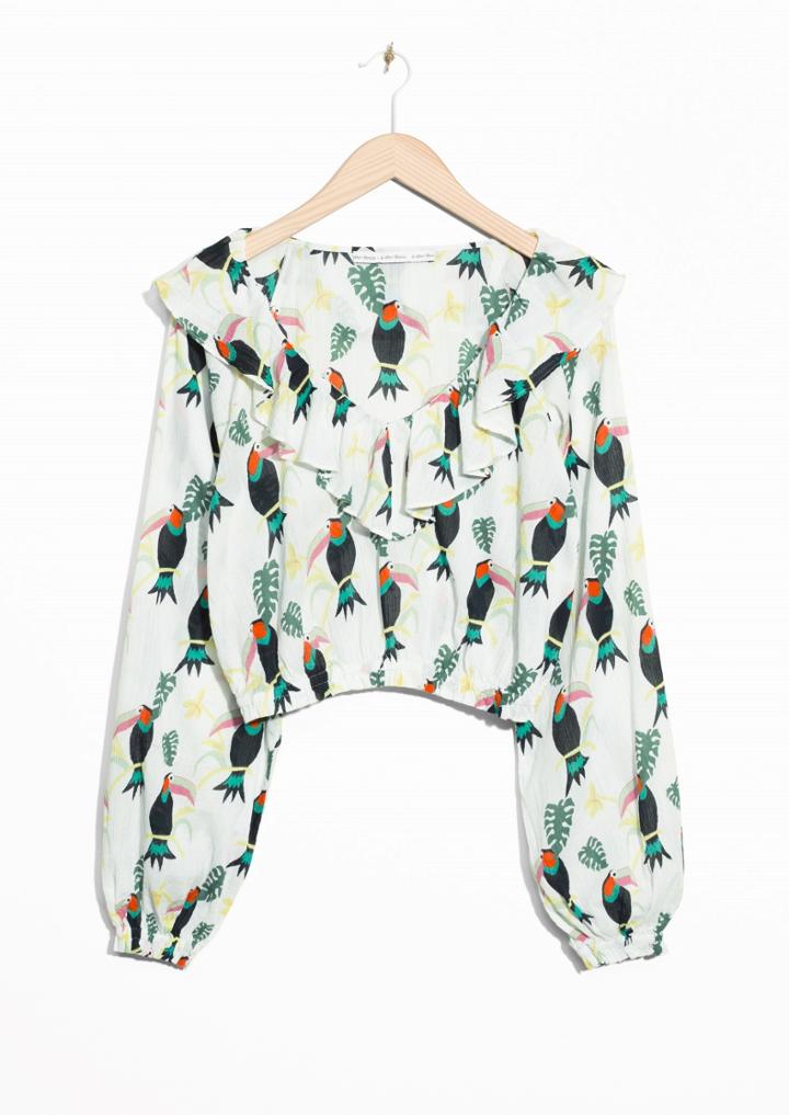 Other Stories Tropical Toucan Print Blouse
