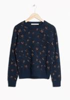 Other Stories Metallic Flowers Sweater