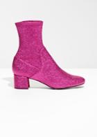 Other Stories Pull On Suede Boots - Pink