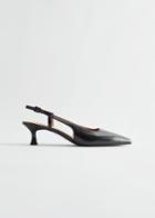 Other Stories Slingback Leather Pumps - Black